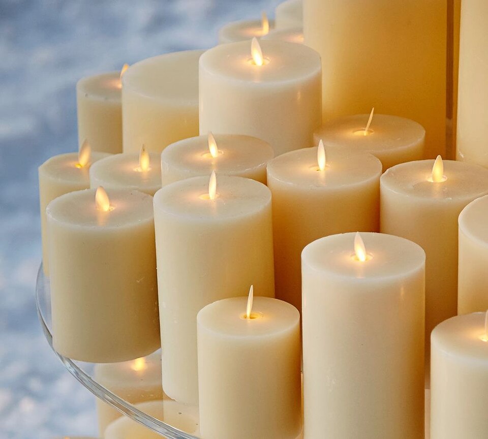 Flickering Flameless Wax Pillar Candle Pottery Barn Australia